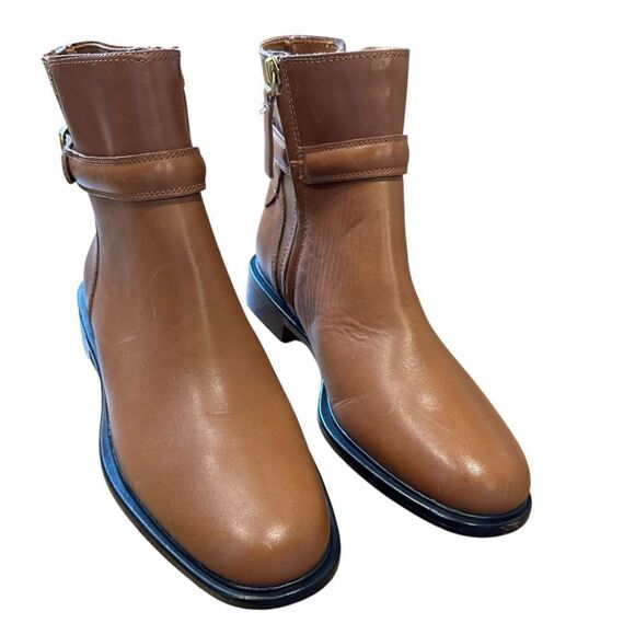 Revolve Franco Sarto Elese Leather Ankle Boot in Cognac NWOT - Picture 6 of 13